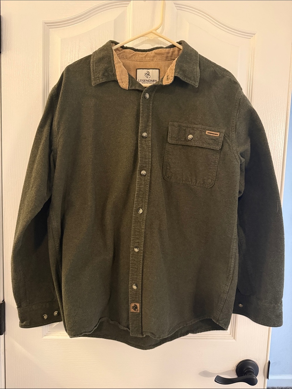 Men's Legendary Whitetails Buck Camp flannel button down shirt.